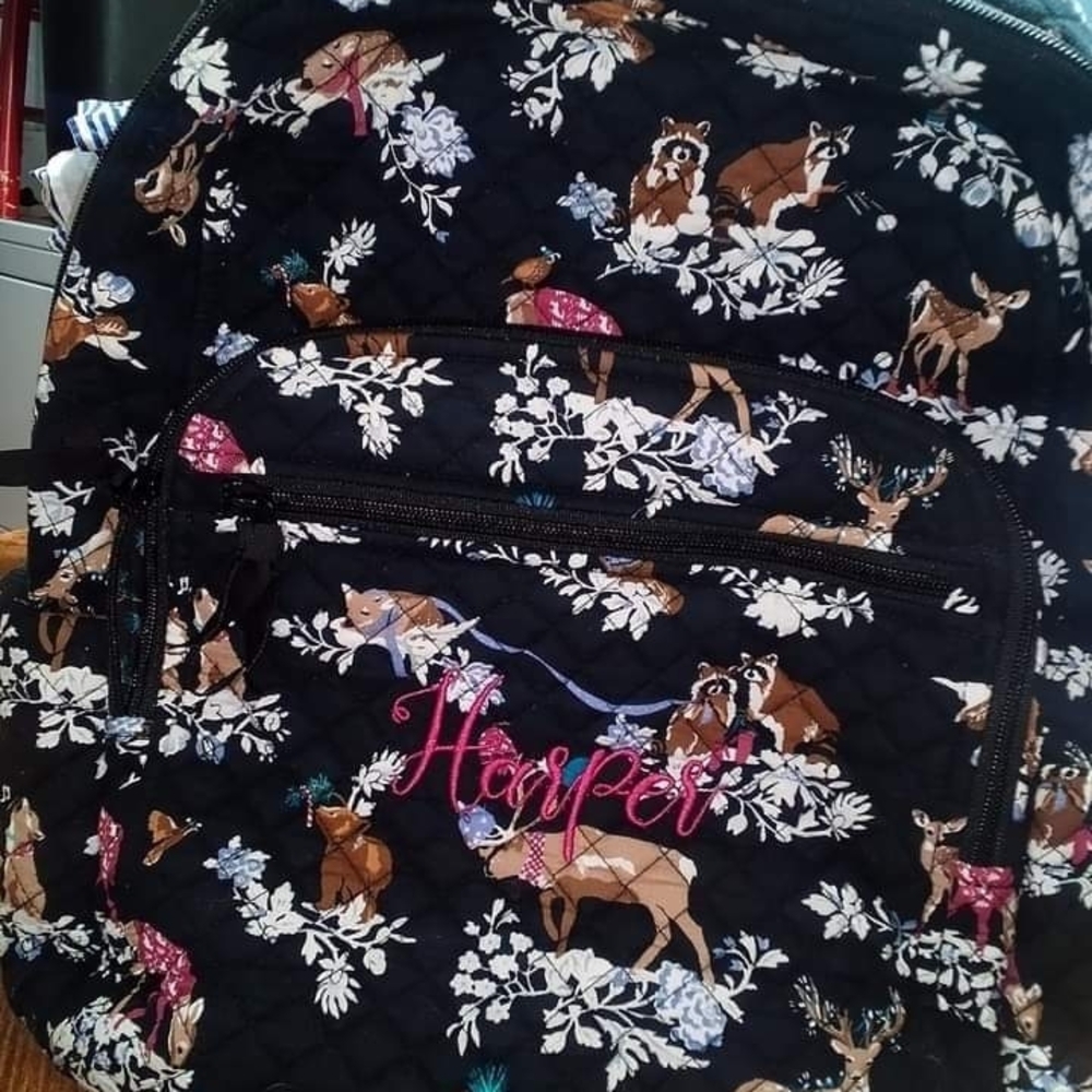 Vera Bradley Kids Backpack - Black with Animal Print